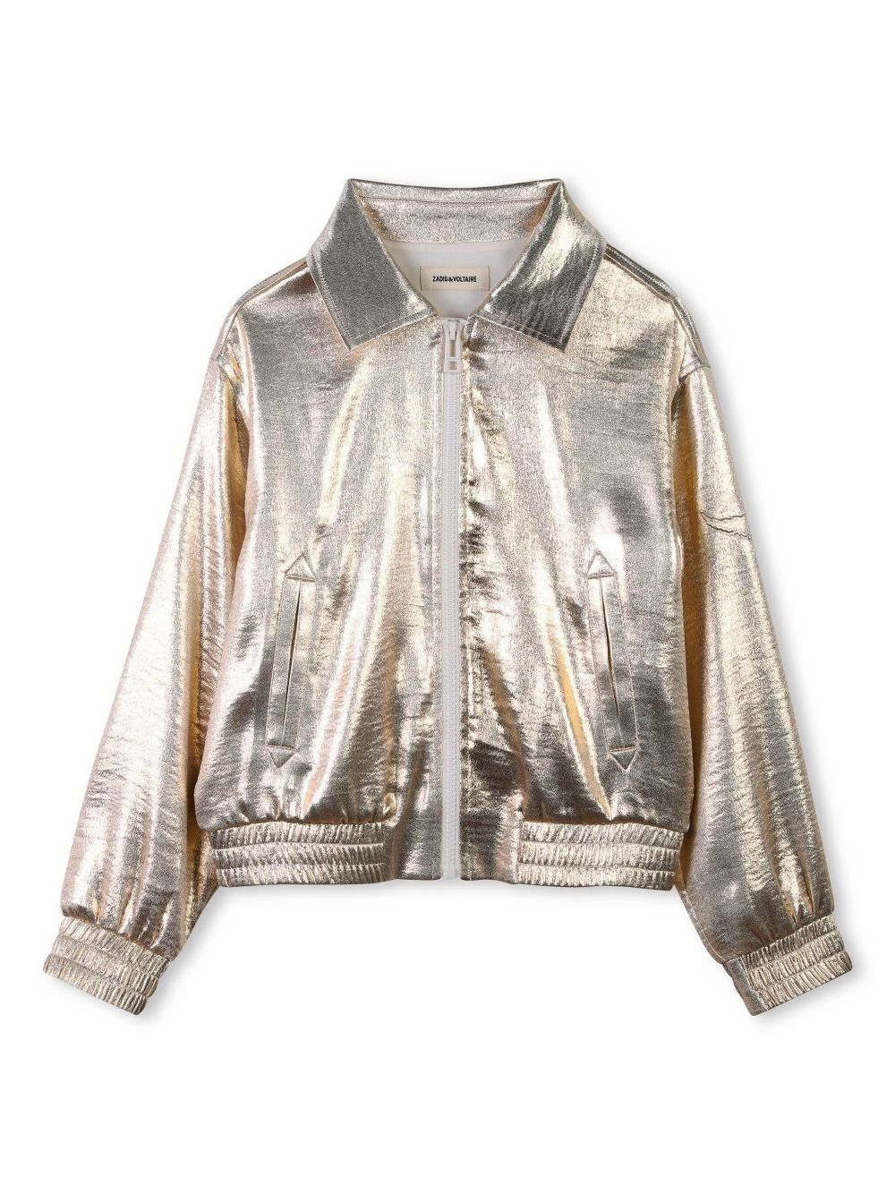 Zadig & Voltaire Kids zip-up bomber jacket - Gold