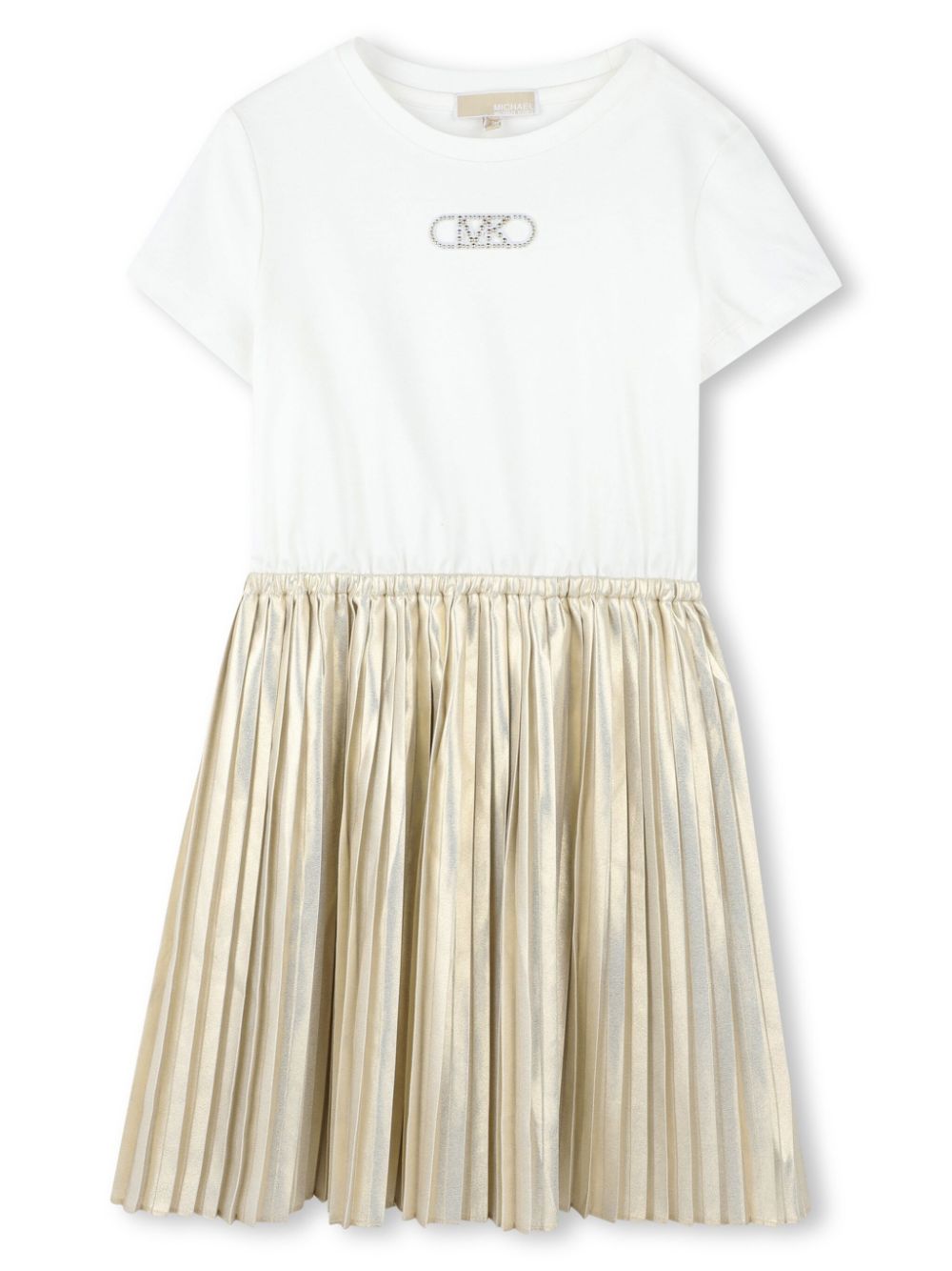 Michael Kors Kids logo-plaque dress - Neutrals