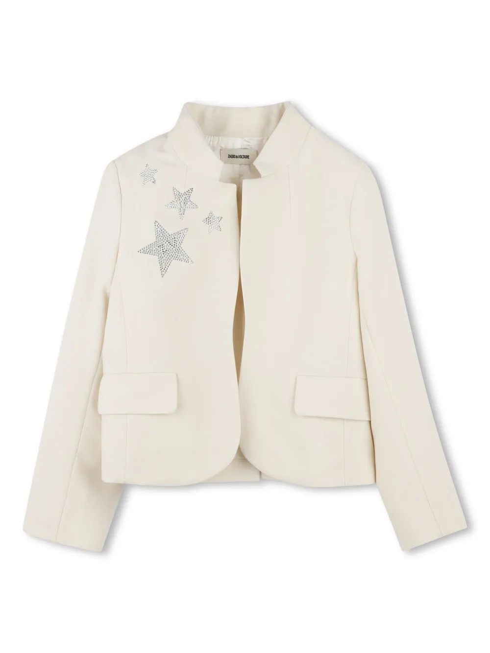 Zadig & Voltaire Kids Blazer verfraaid met stras Beige