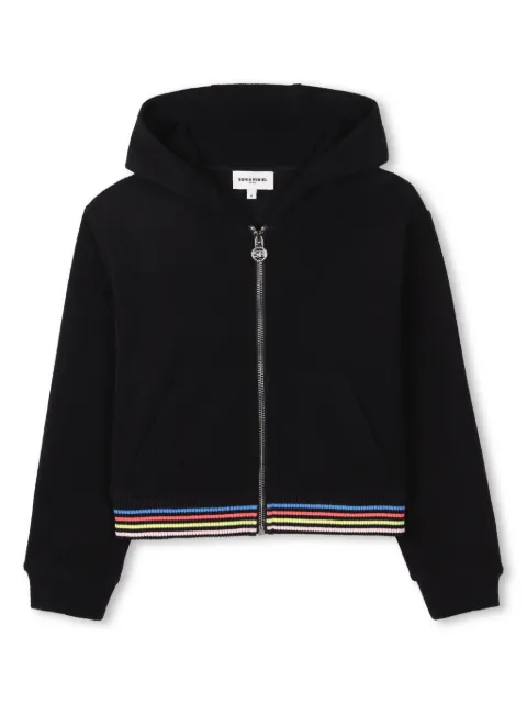 SONIA RYKIEL ENFANT striped detail zipped hoodie