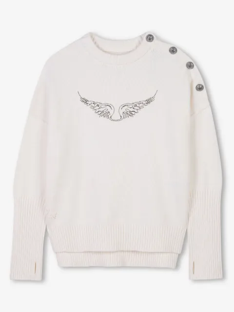 Zadig & Voltaire Kids свитер со стразами