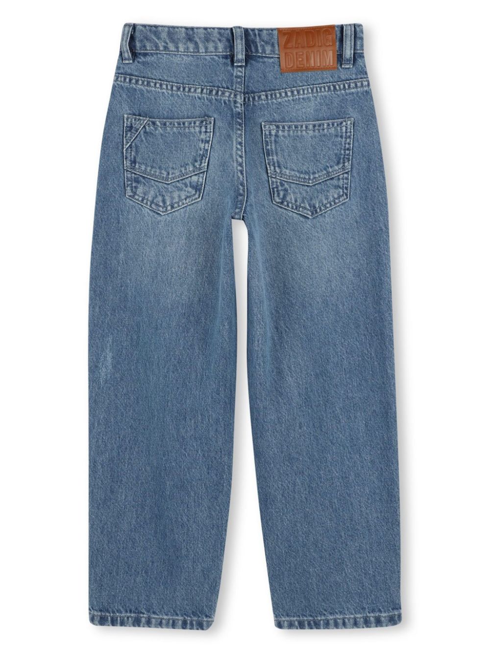 Zadig & Voltaire Kids logo-patch jeans - Blue