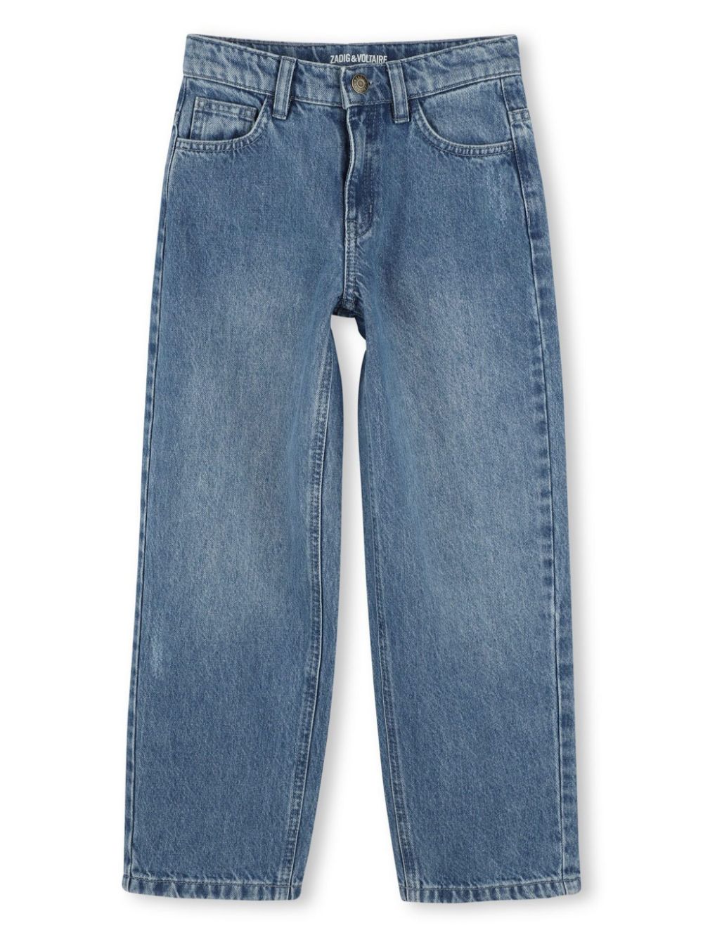 Zadig & Voltaire Kids logo-patch jeans - Blue