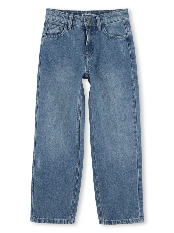 Zadig Voltaire Kids logo-patch Jeans Blue FARFETCH IL
