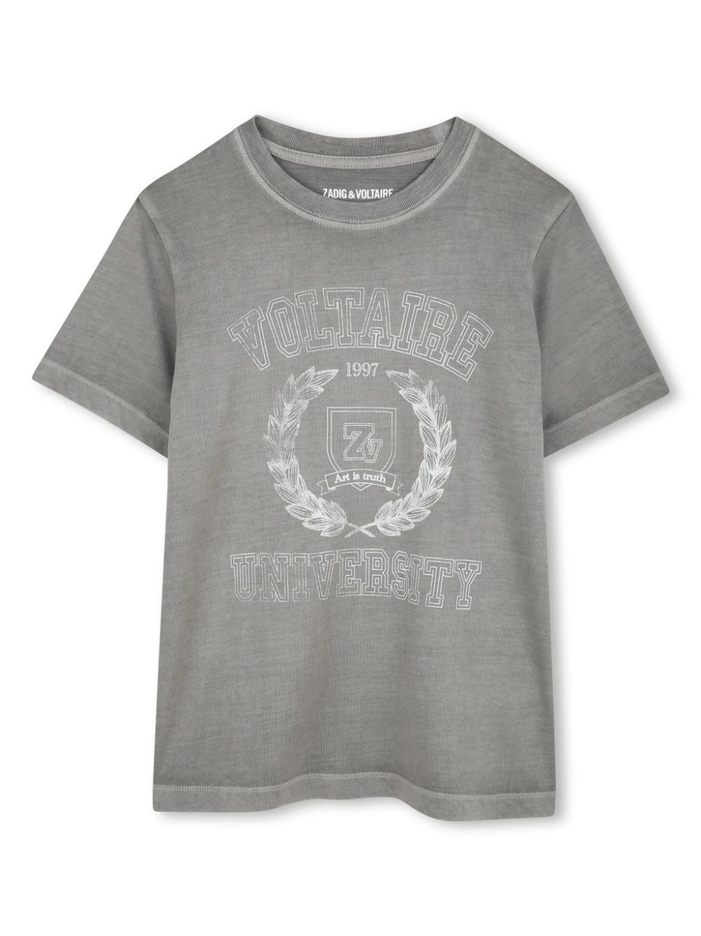 Zadig & Voltaire Kids logo-print T-shirt - Grey