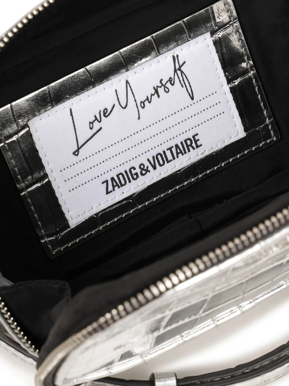 Zadig & Voltaire Kids Schoudertas met krokodillen-reliëf Grijs