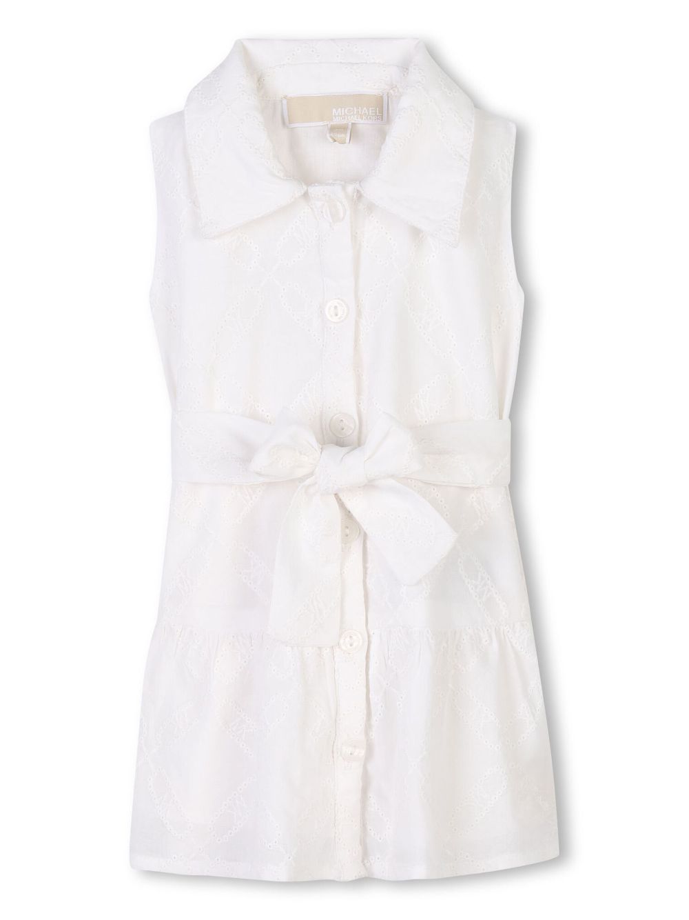 Michael Kors Kids french embroidery sleeveless dress - White