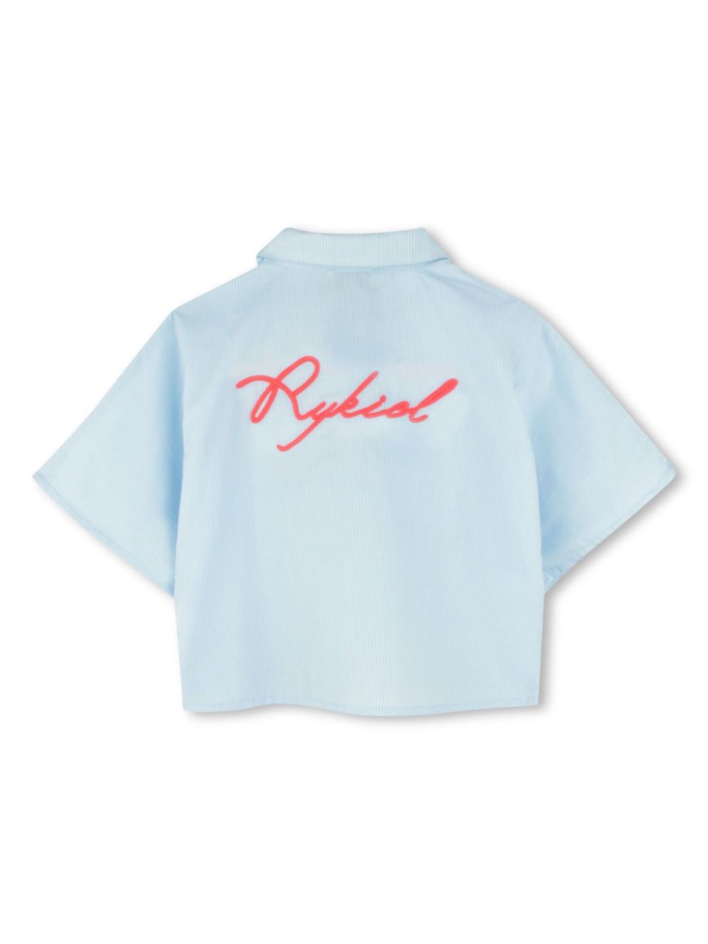 SONIA RYKIEL ENFANT Shirt met geborduurd logo en korte mouwen - Blauw