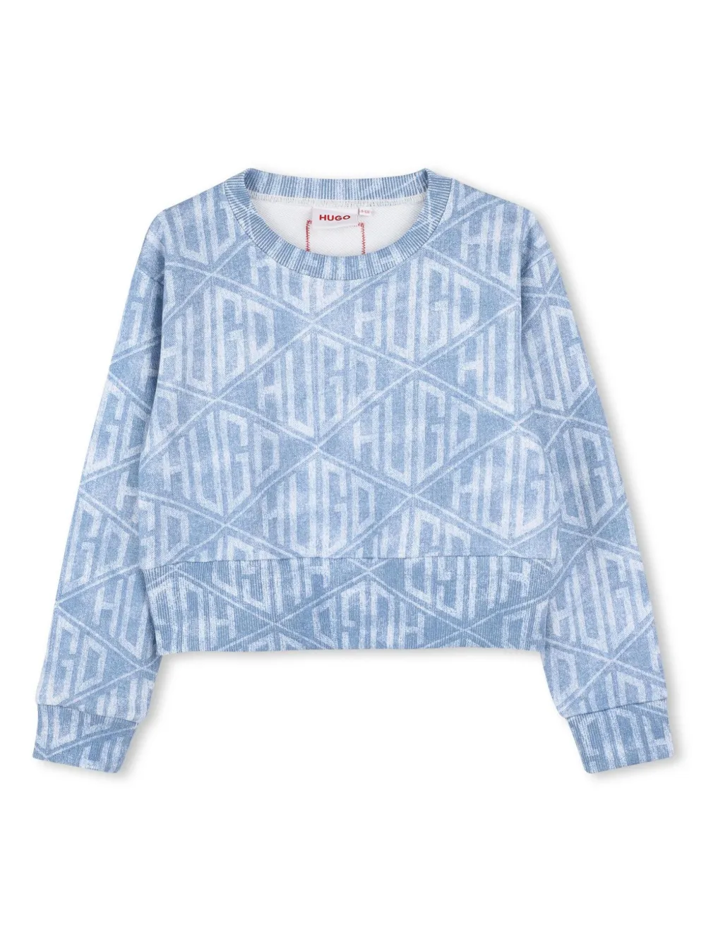 HUGO KIDS Sweater met logoprint Blauw