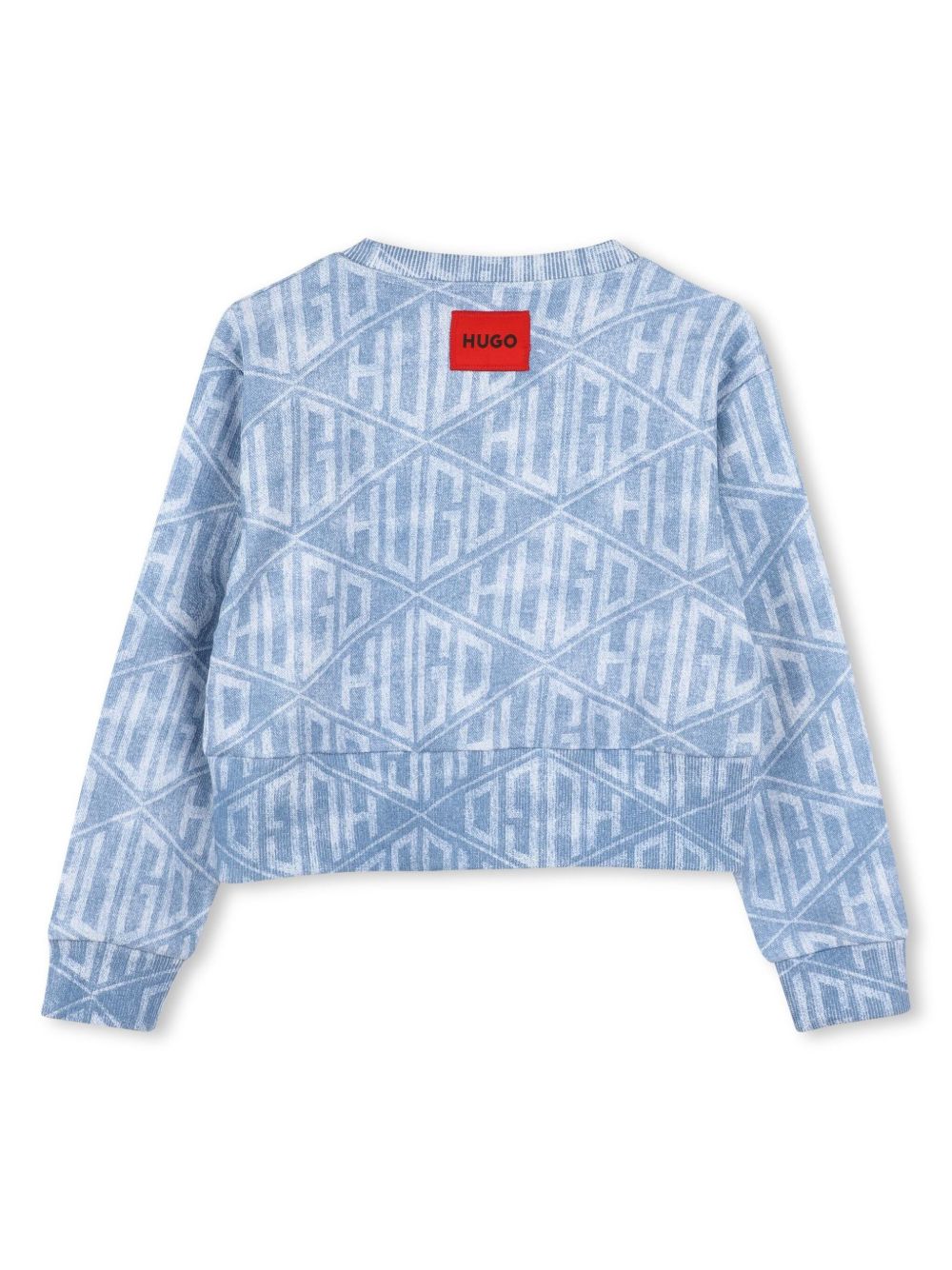 HUGO KIDS Sweater met logoprint - Blauw