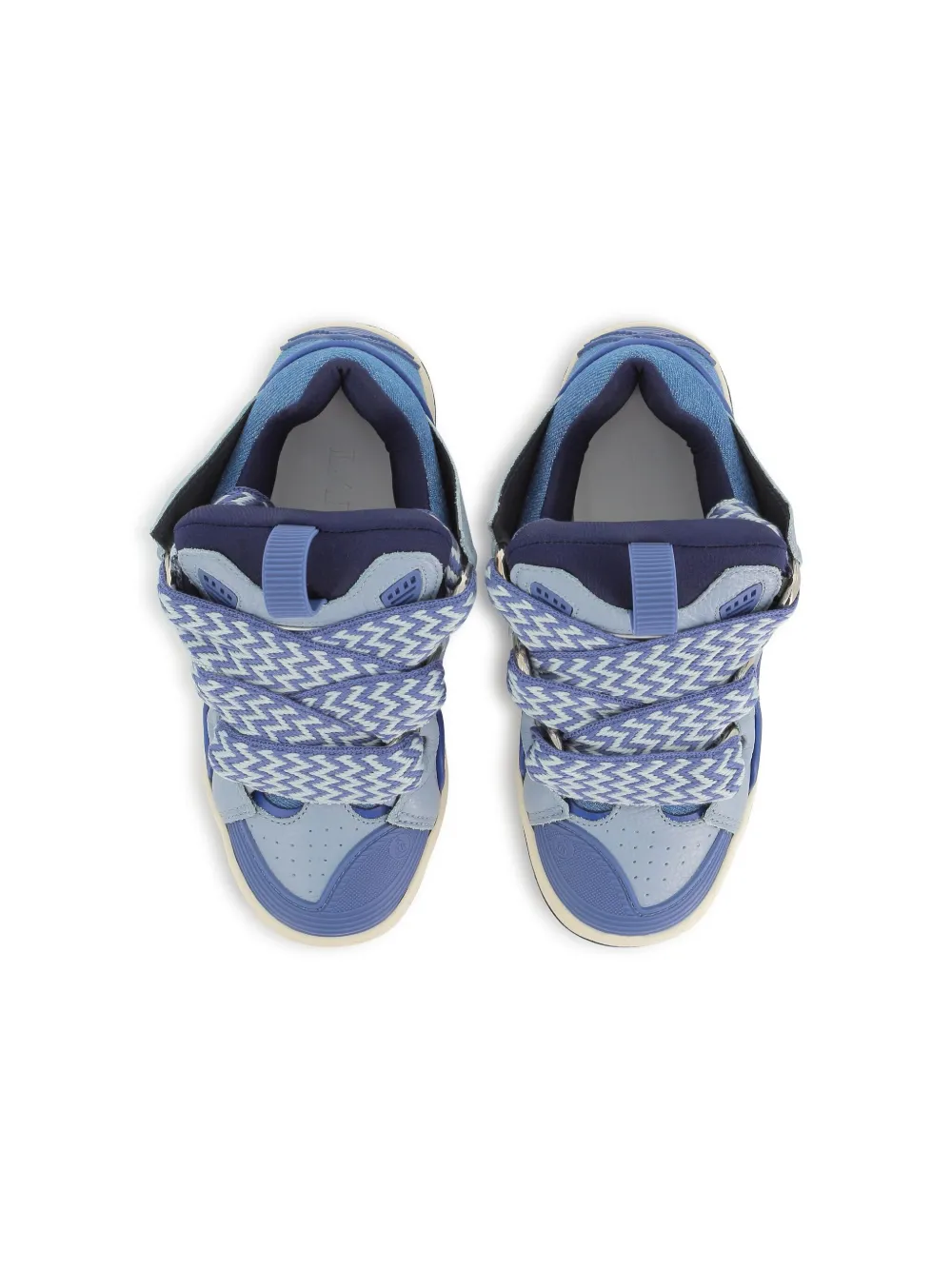 Shop Lanvin Enfant Panelled Sneakers In Blue