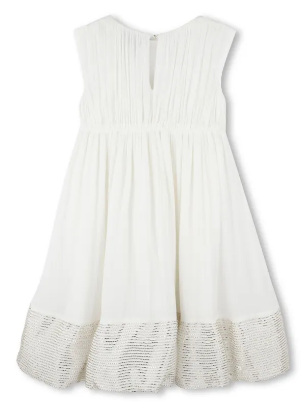 wedding guest midi dresses Sleeveless Embroidered A-Line Midi Wedding Guest Dress