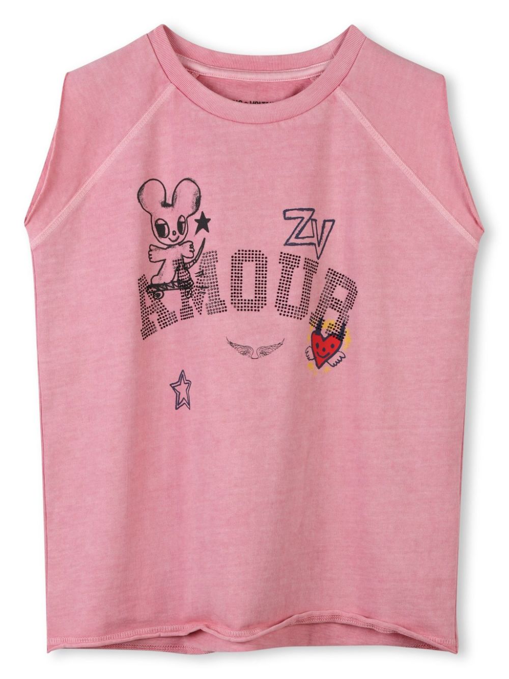 Zadig & Voltaire Kids illustration-print vest - Pink