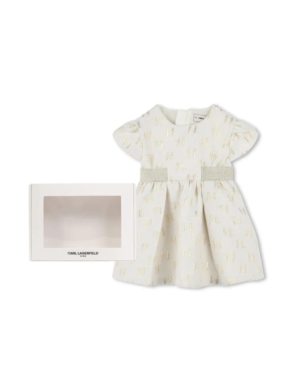 Karl Lagerfeld Kids Jurk met geborduurd logo Wit
