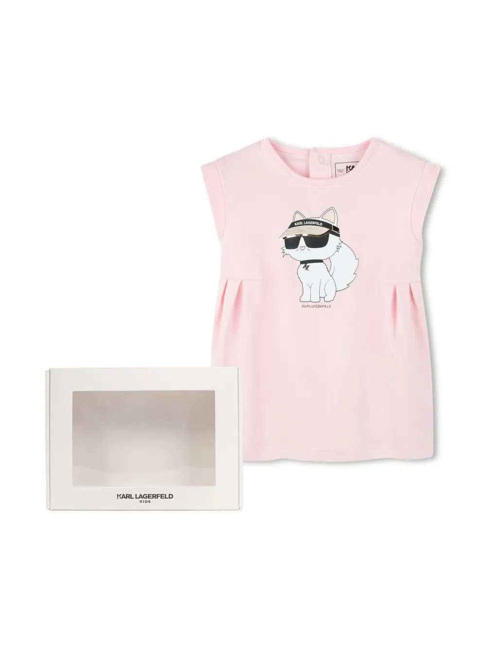 Karl Lagerfeld Kids Jurk met print Roze