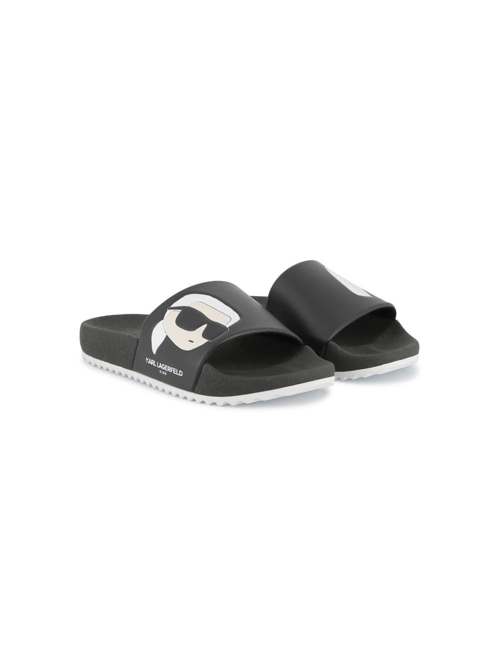 Karl Lagerfeld Kids Slippers met Ikonik Karl-print Zwart