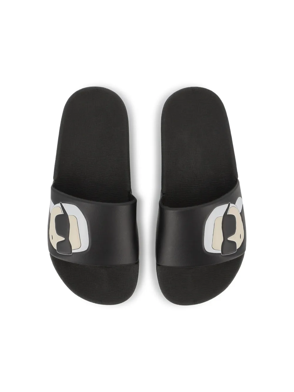 Karl Lagerfeld Kids Ikonik Karl-print slides Black