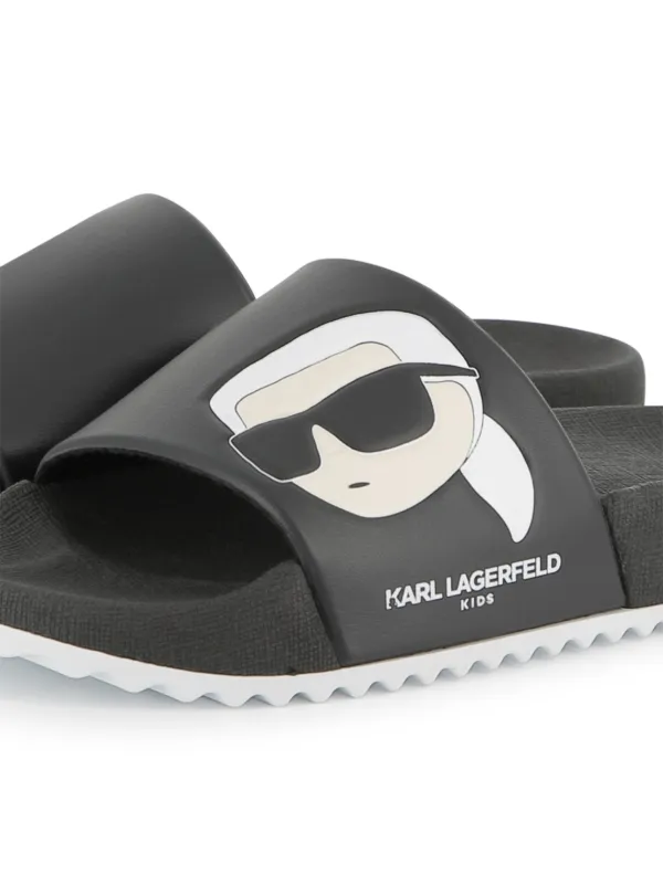 Karl Lagerfeld Kids Ikonik Karl-print Slides | Black | FARFETCH display picture 3