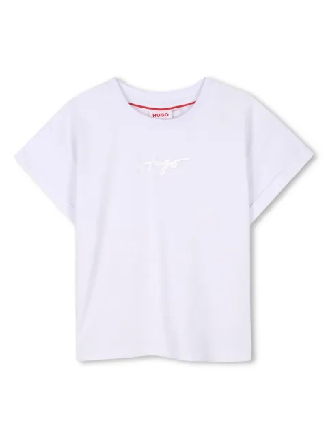 HUGO KIDS logo-stamp organic cotton t-shirt