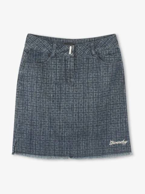 Givenchy Kids 4G denim skirt