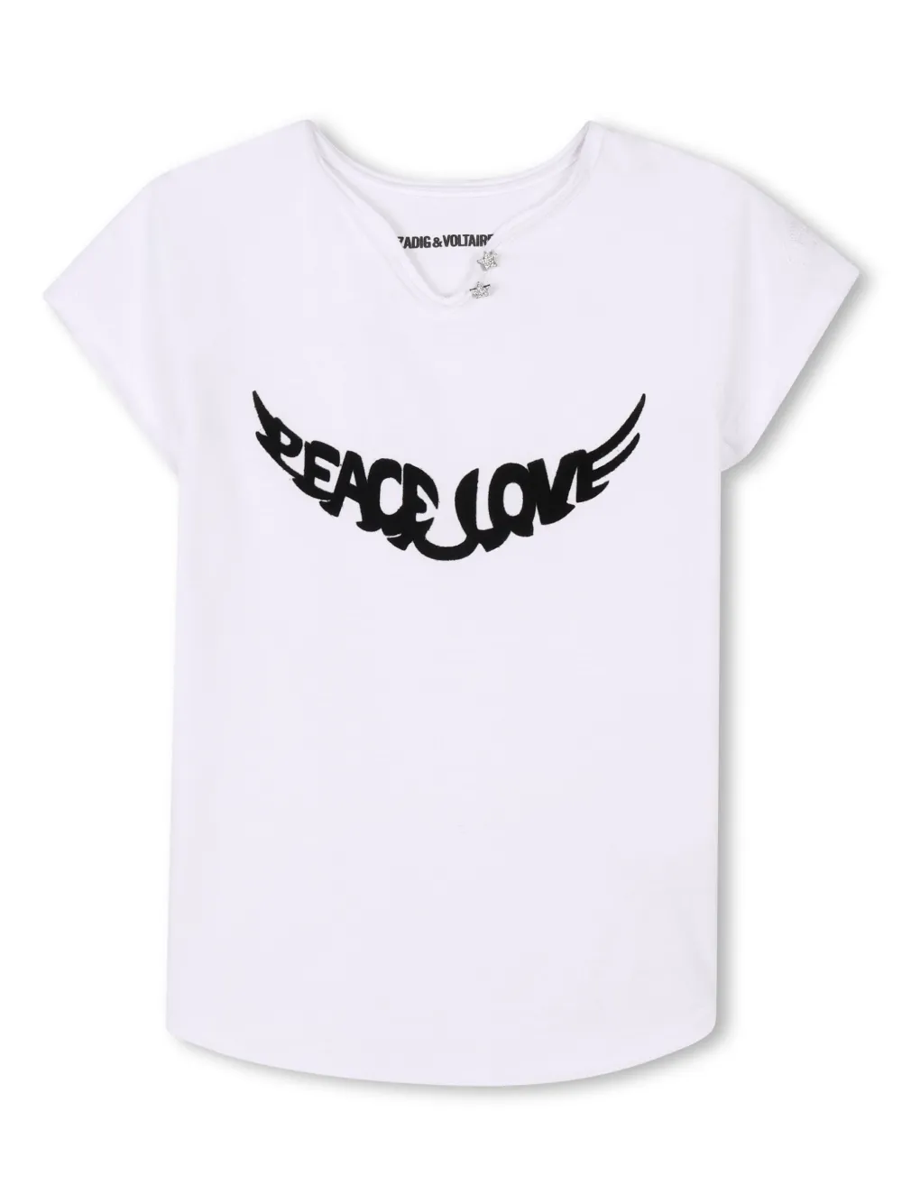Zadig & Voltaire Kids T-shirt met tekst Wit