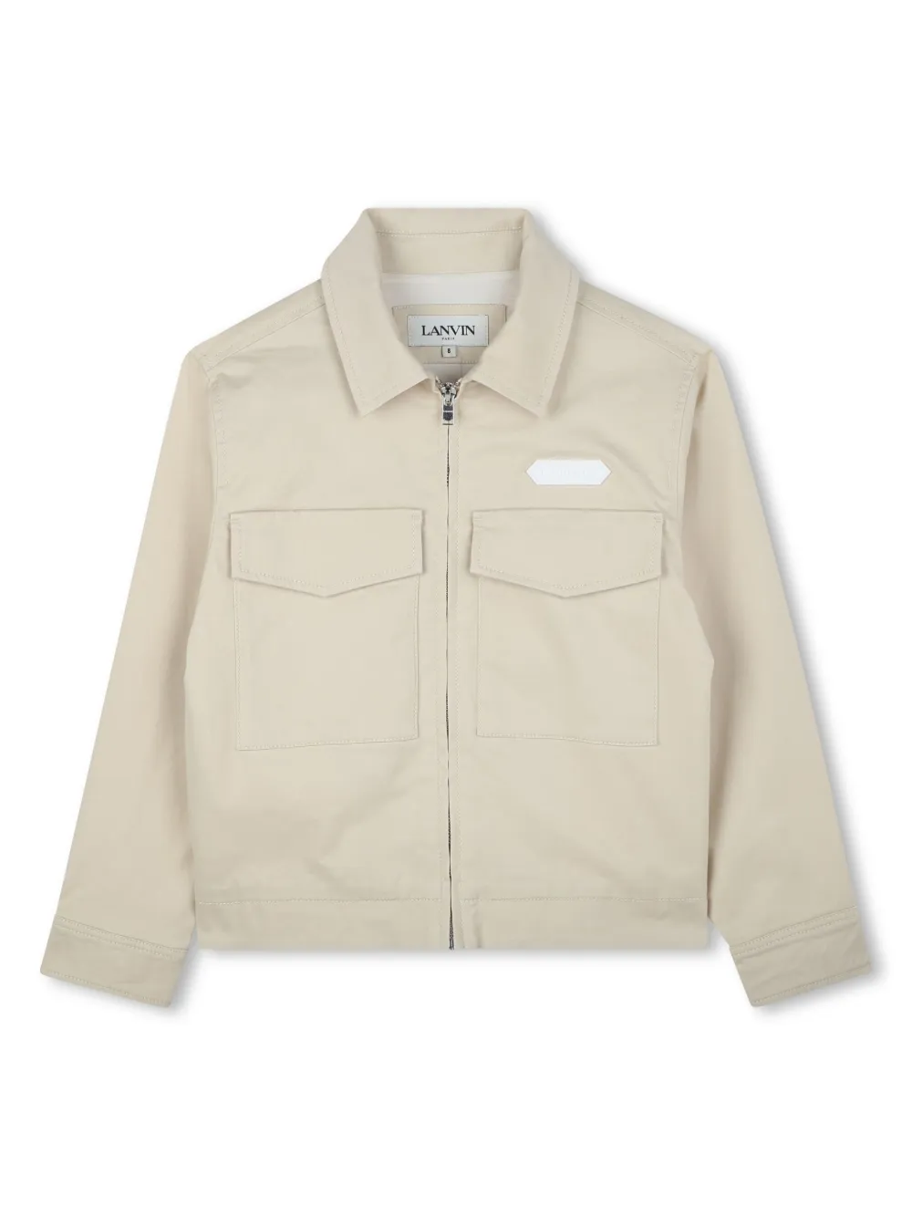 Lanvin Enfant Jaqueta de algodão com zíper | Neutro | Image 1