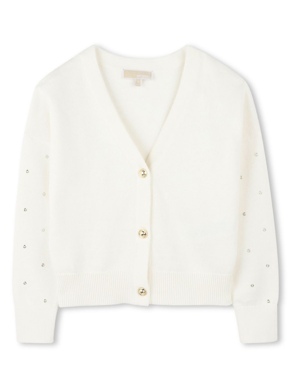 Michael Kors Kids eyelet-detail buttoned cardigan - White