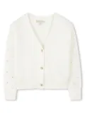 Michael Kors Kids eyelet-detail buttoned cardigan - White