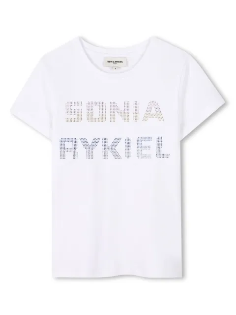 SONIA RYKIEL ENFANT playera con logo en strass