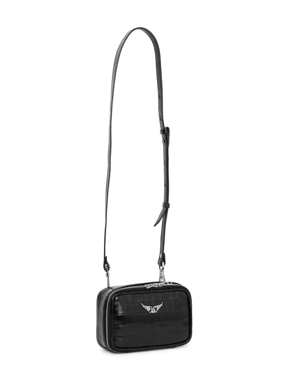 Shop Zadig & Voltaire Wings-embellished Shoulder Bag In ブラック
