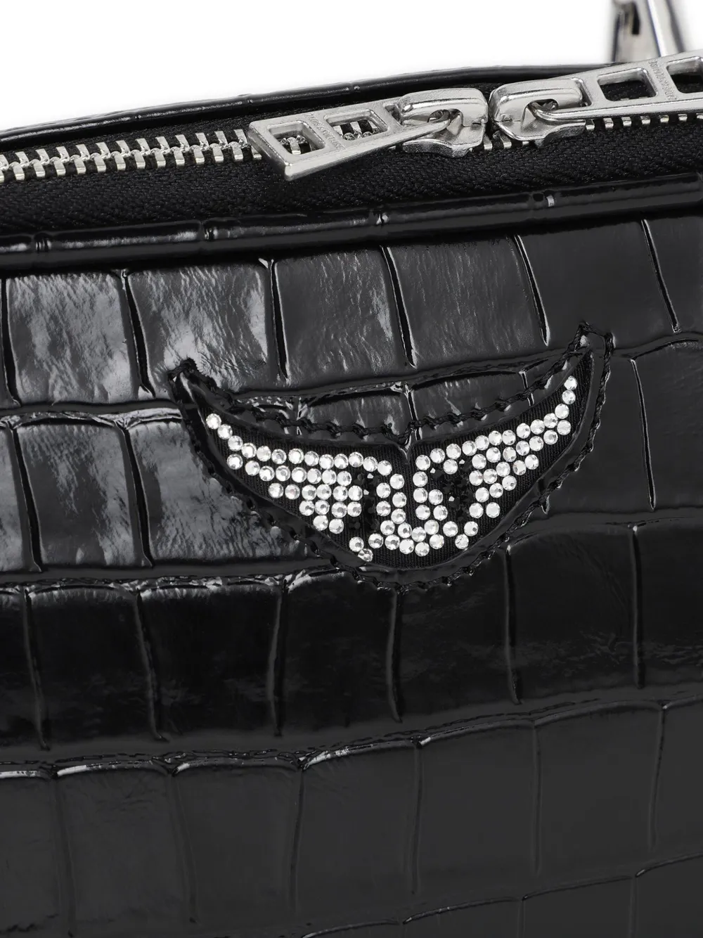 Shop Zadig & Voltaire Wings-embellished Shoulder Bag In ブラック