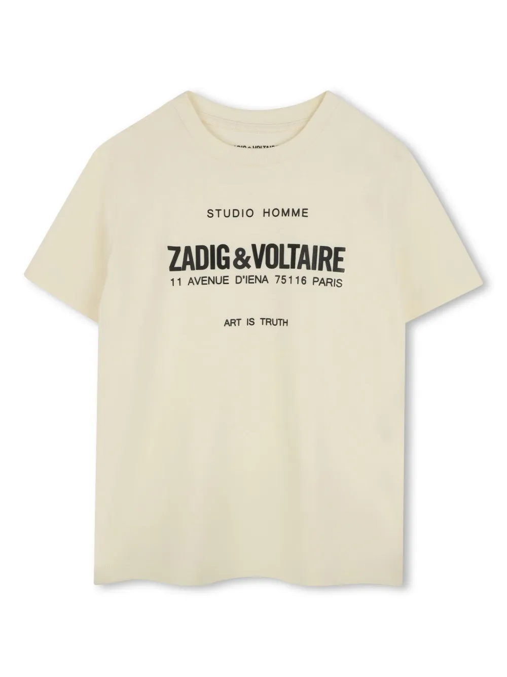 Zadig & Voltaire Kids T-shirt verfraaid met logo Beige