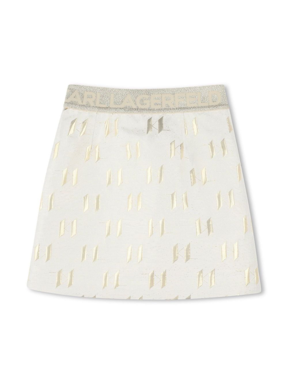 Karl Lagerfeld Kids Mini-rok met monogram-jacquard - Wit