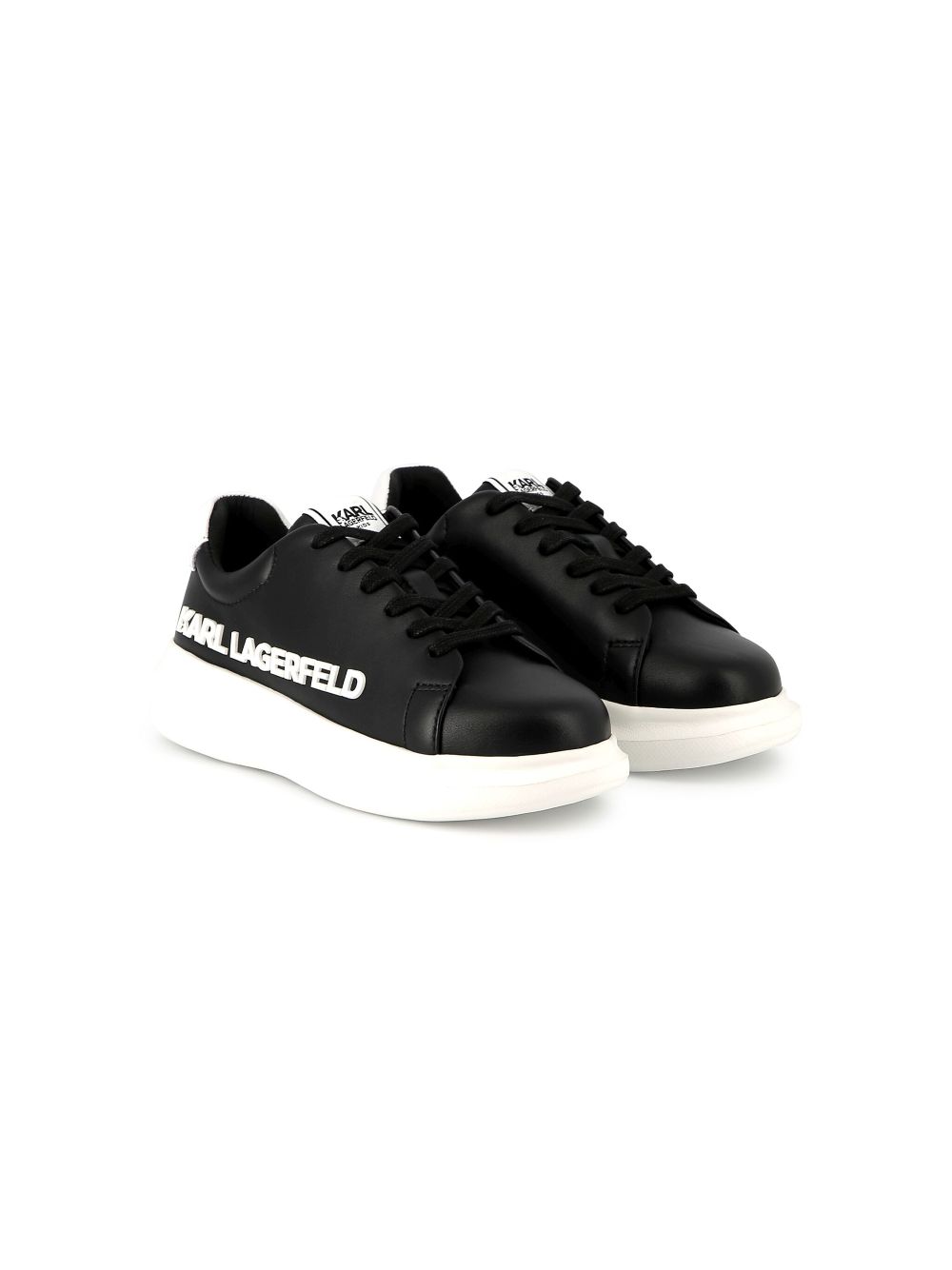 Karl Lagerfeld Kids Sneakers met logo-reliëf Zwart