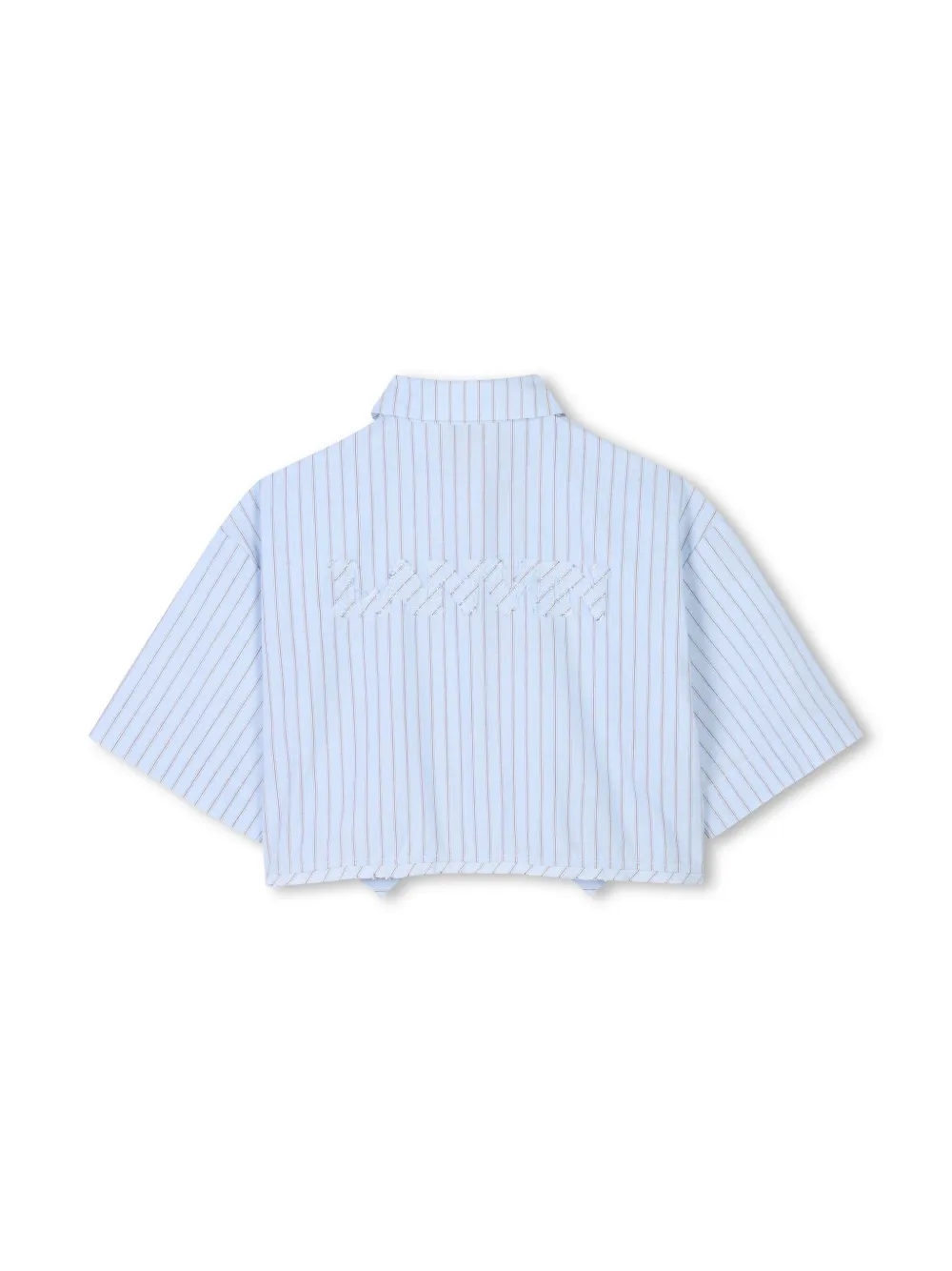 Shop Lanvin Enfant Striped Cotton Shirt And Shorts Set In Blue