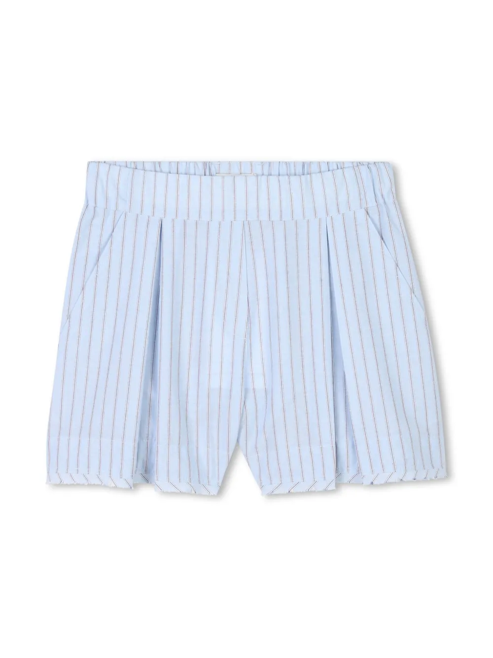 Shop Lanvin Enfant Striped Cotton Shirt And Shorts Set In Blue
