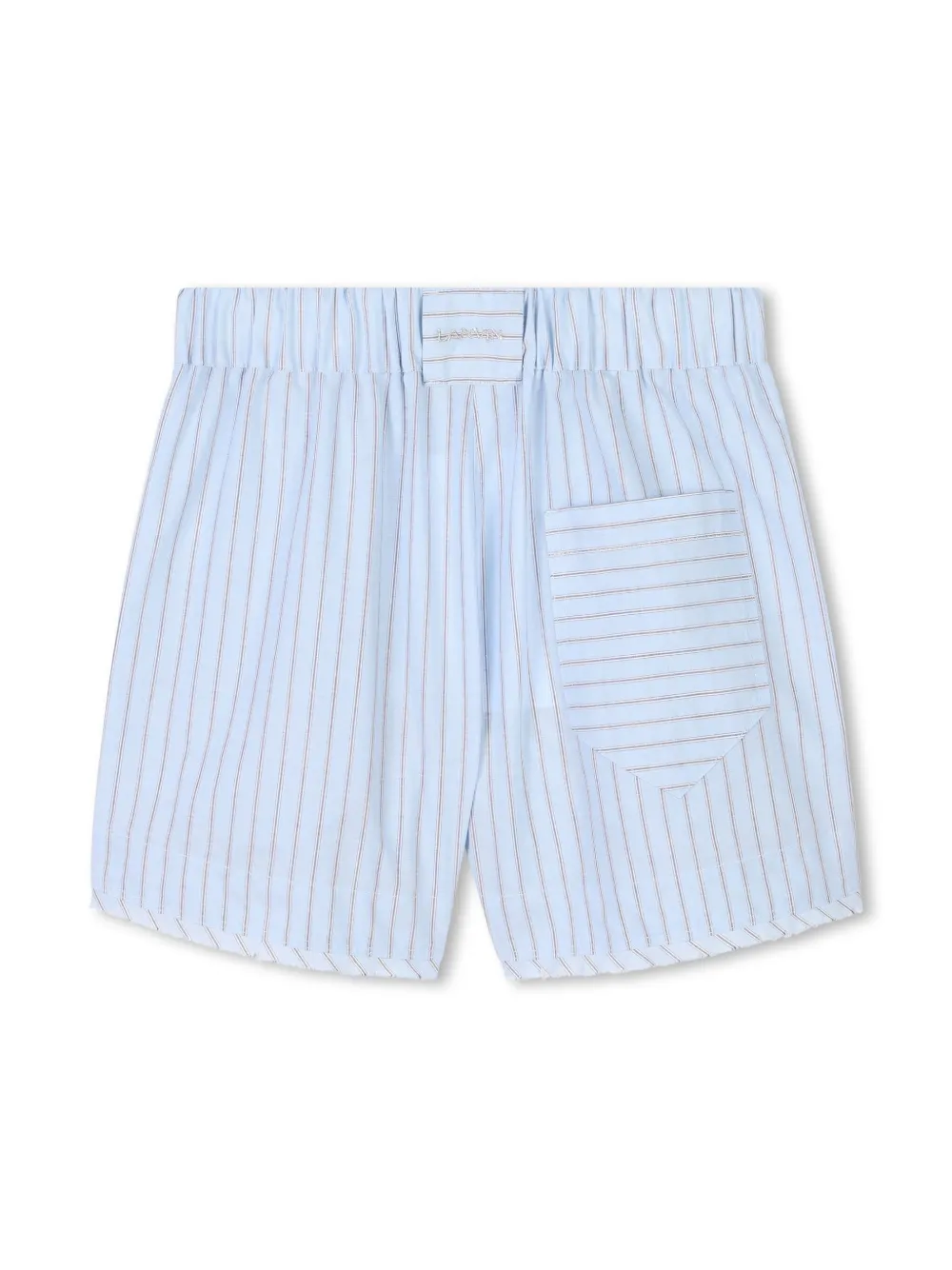 Shop Lanvin Enfant Striped Cotton Shirt And Shorts Set In Blue