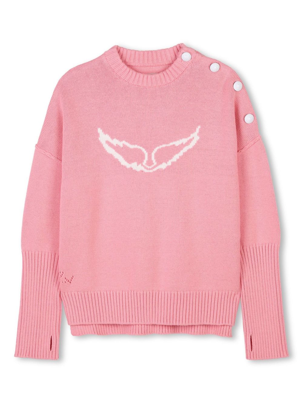 Zadig & Voltaire Kids logo-jacquard sweater - Pink