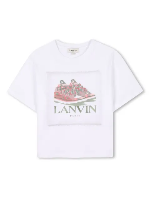 Lanvin Enfant camiseta con zapatos estampados