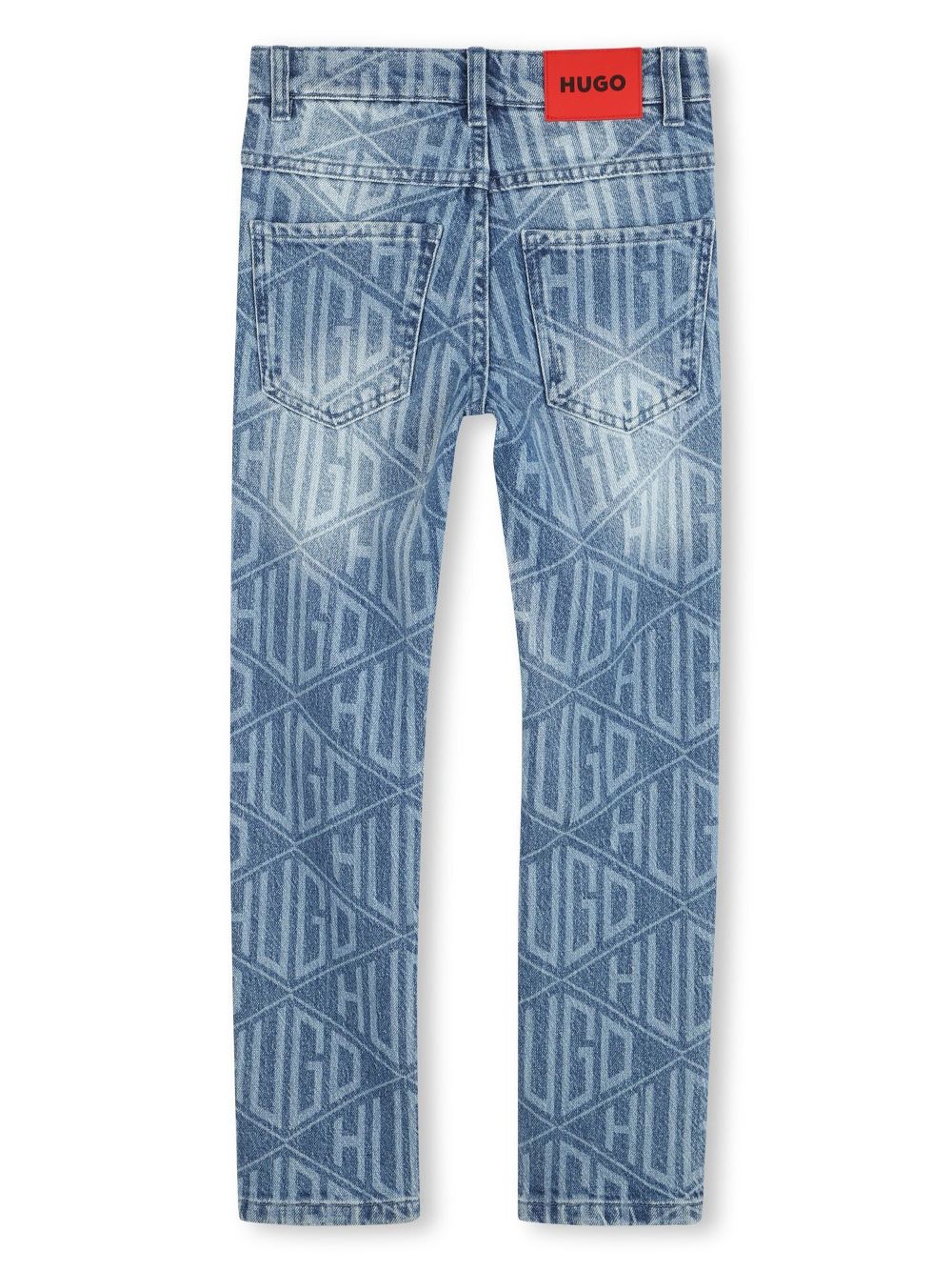 HUGO KIDS logo-print jeans - Blue