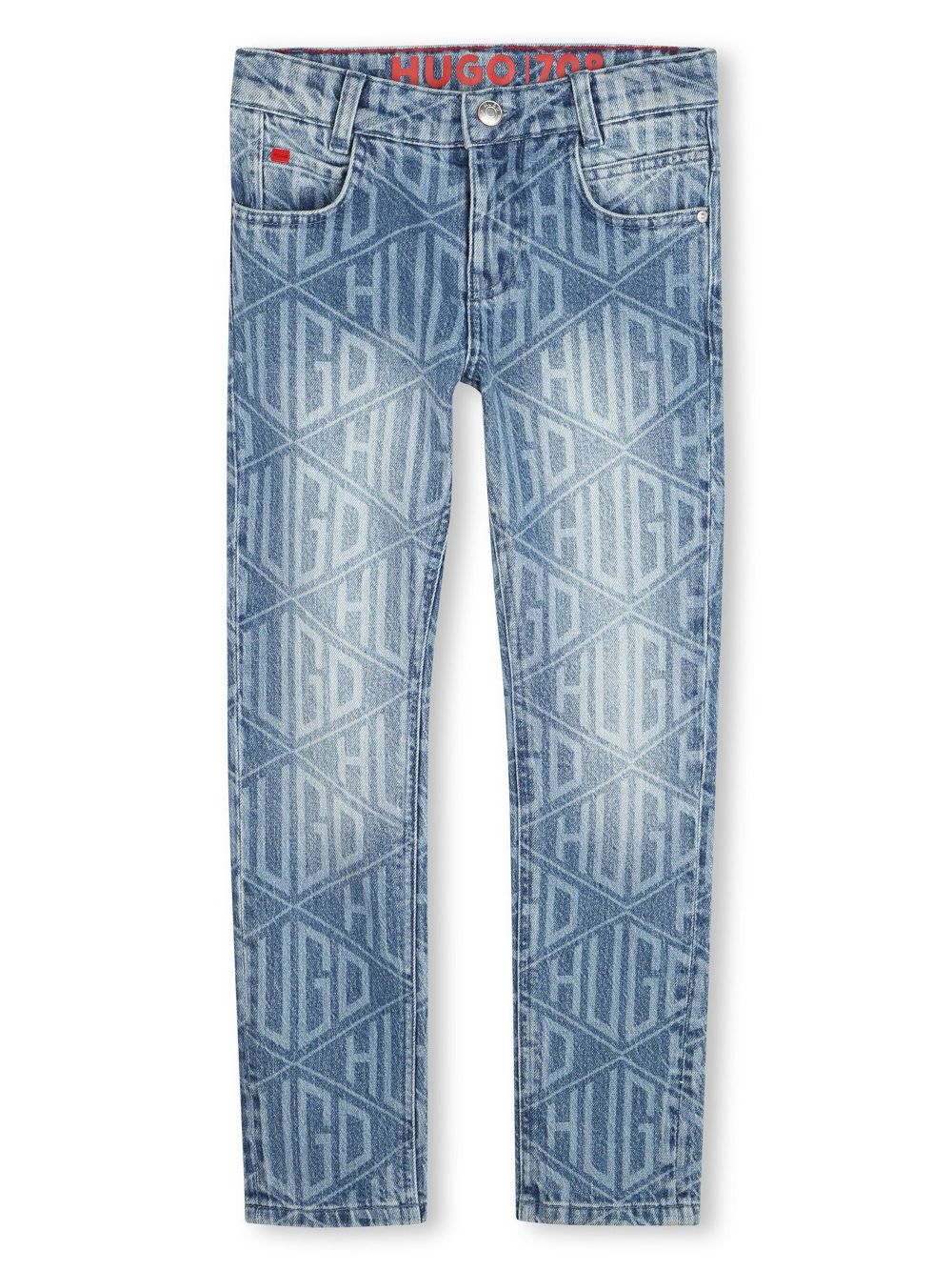 HUGO KIDS logo-print jeans - Blue