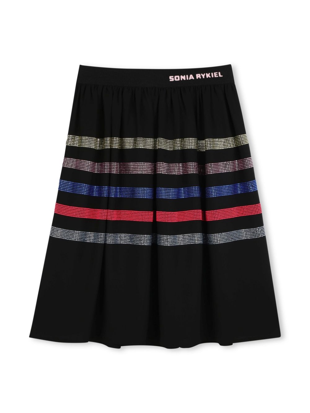 SONIA RYKIEL ENFANT stripe-pattern midi skirt - Black