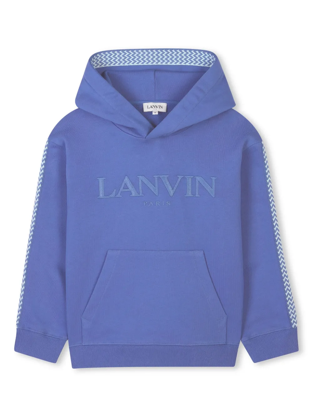 Lanvin Enfant Hoodie met geborduurd logo Blauw