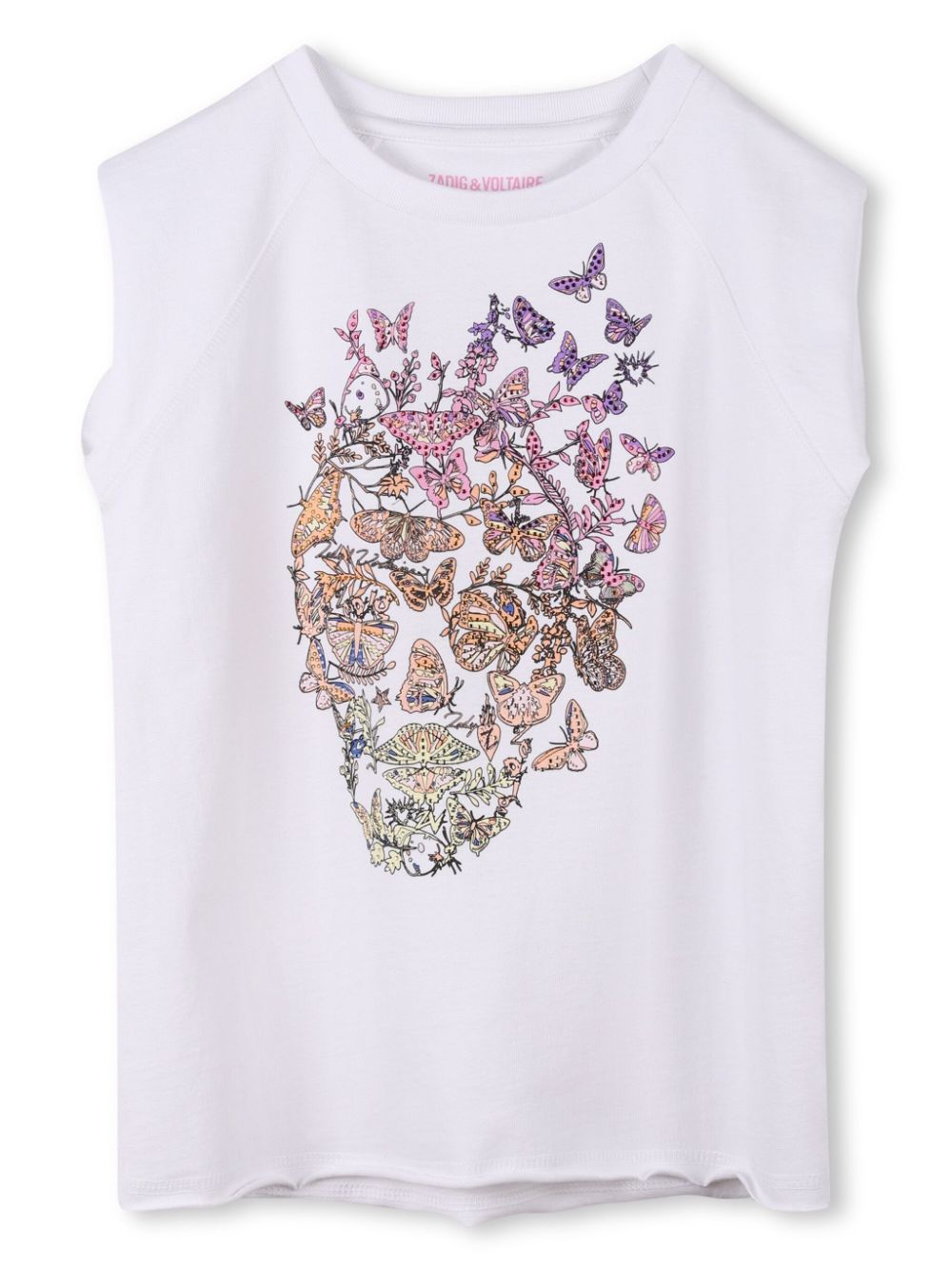 Zadig & Voltaire Kids butterfly-print tank top - White