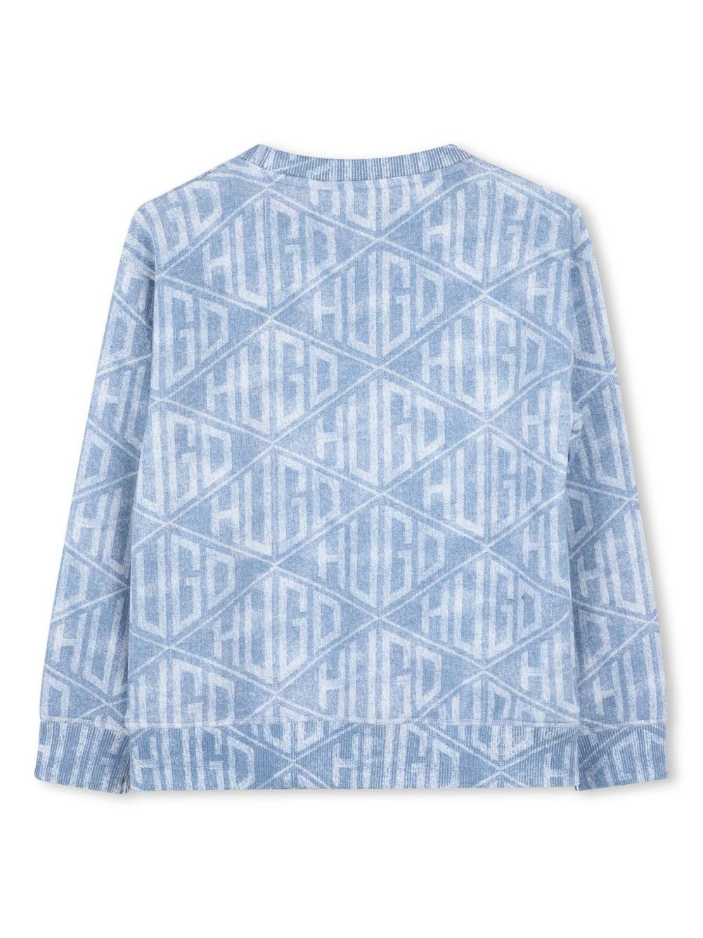 HUGO KIDS Sweater met logoprint - Blauw