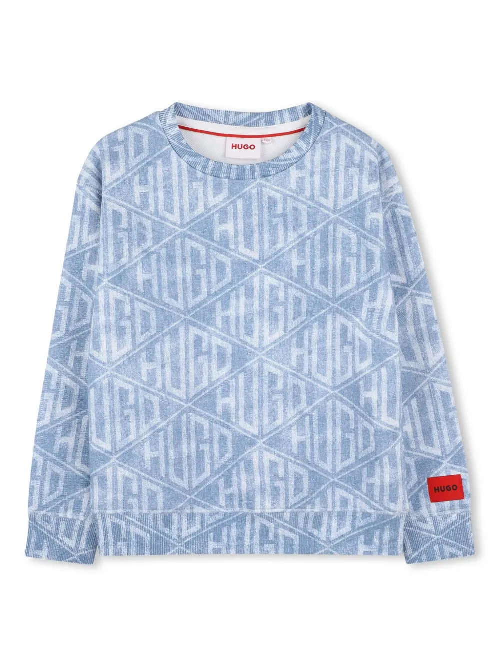 HUGO KIDS Sweater met logoprint Blauw