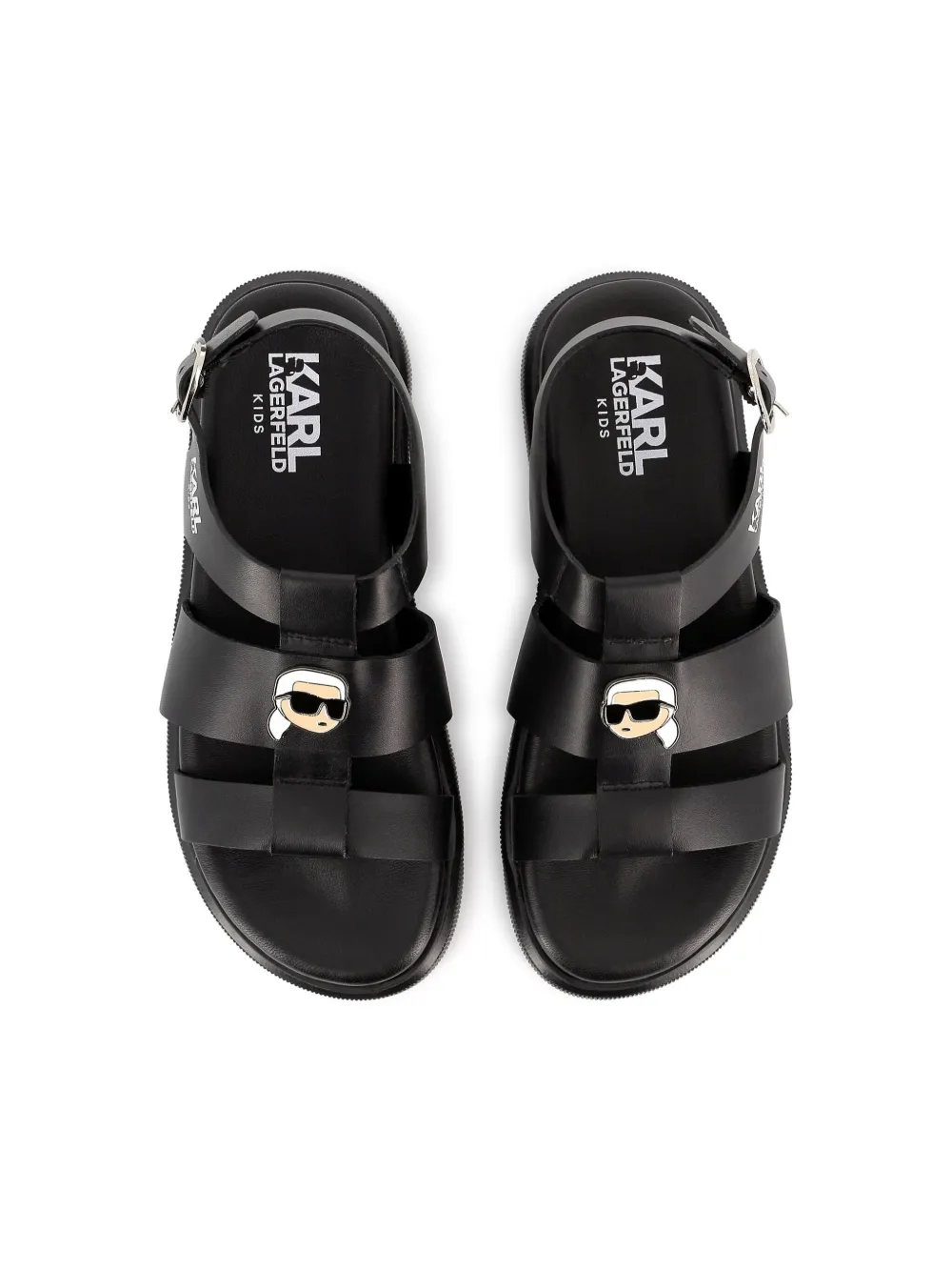 Karl Lagerfeld Kids Sandalen met Ikonik Karl patch Zwart