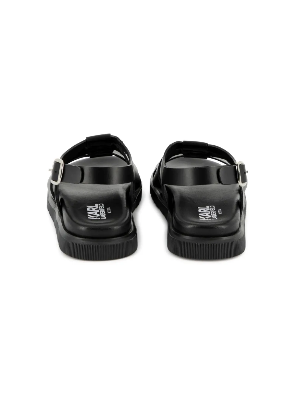 Karl Lagerfeld Kids Sandalen met Ikonik Karl patch Zwart