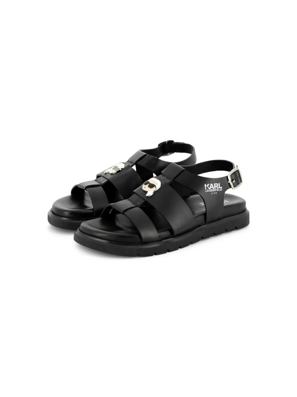 Karl Lagerfeld Kids Sandalen met Ikonik Karl patch Zwart