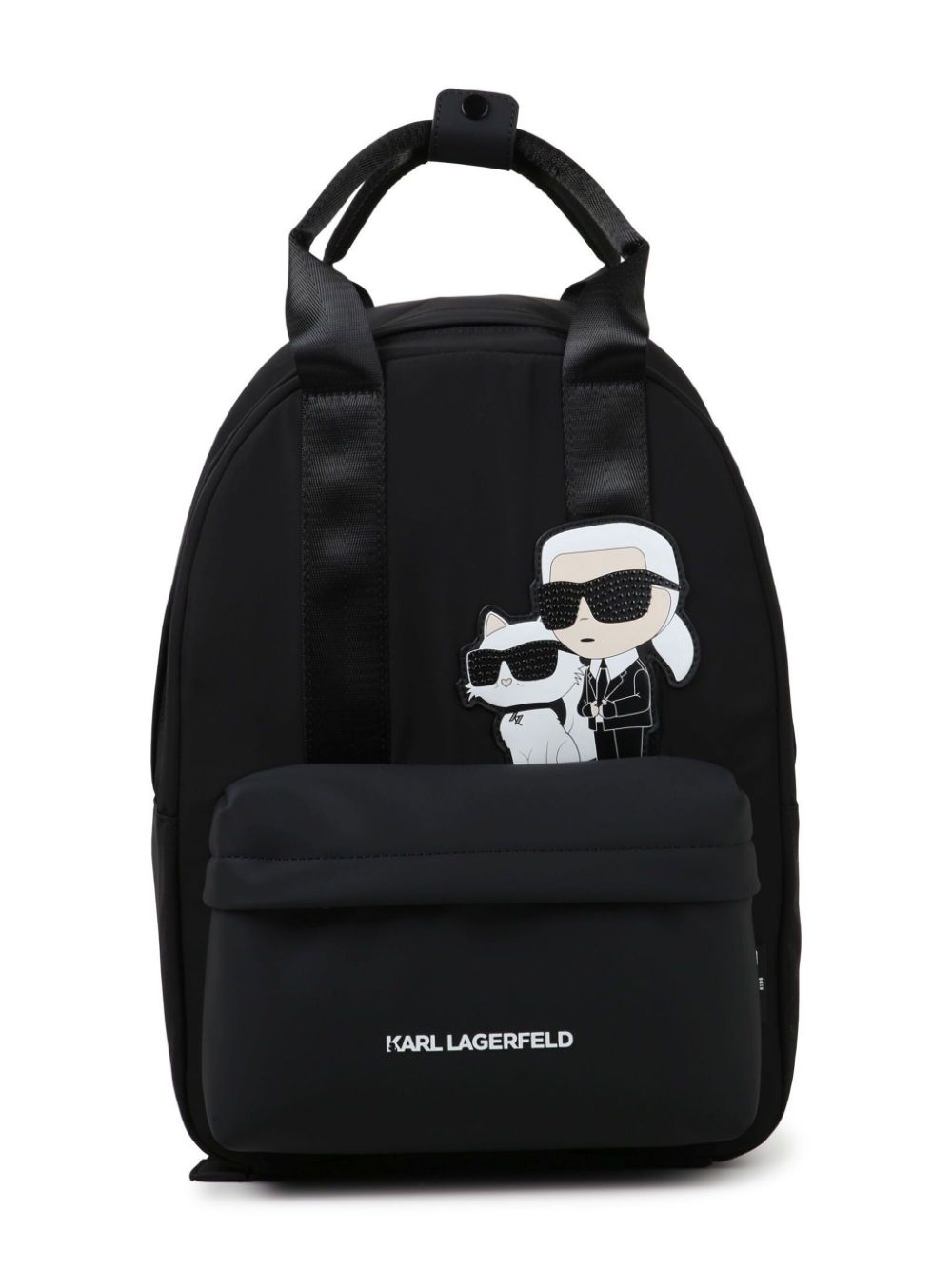 Karl Lagerfeld Kids Ikon Karl & Choupette-appliqué backpack - Black